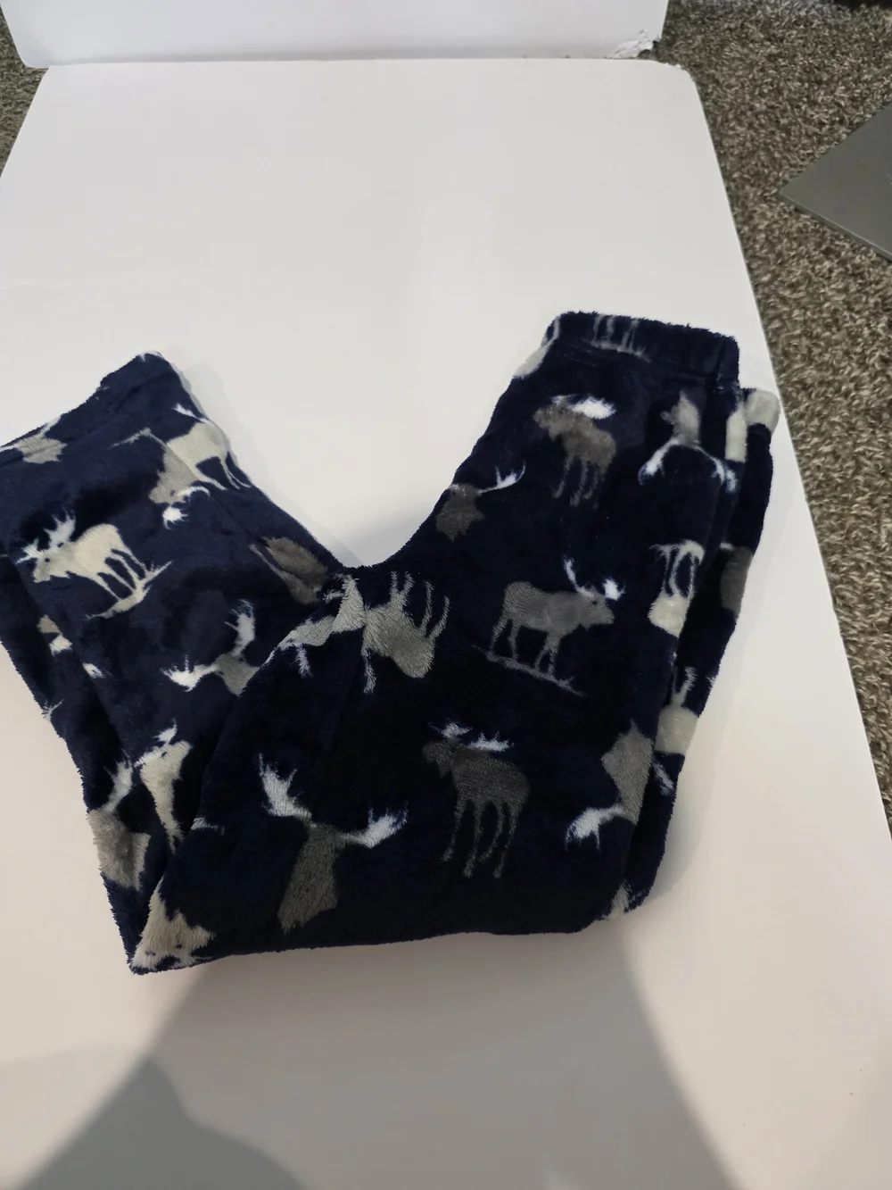 Jellycat Navy Blue and Gray Moose Print Kids Pajama Set